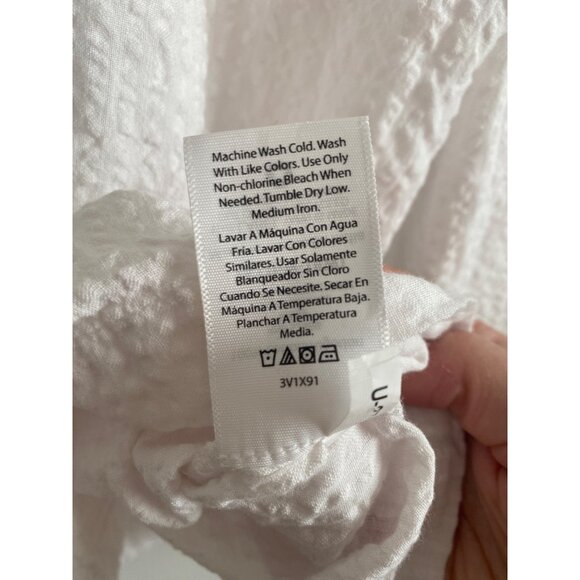 Terra & Sky Square Neckline White Textured Cotton Blouse Women’s Size 1X (16-18) - Picture 6 of 6